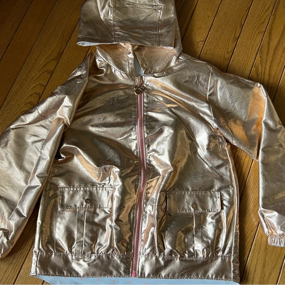 Disney Store Girls Rose Gold Reversible Minnie Mouse Jacket. - Picture 2 of 3